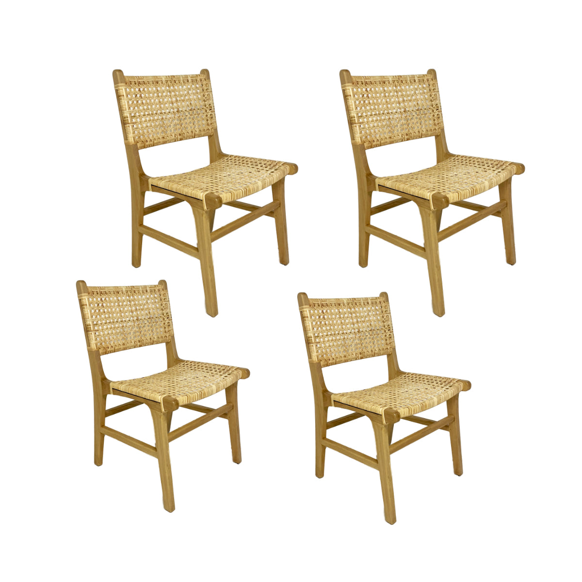 Villa Woven Teak Dining Chair - Set of 4