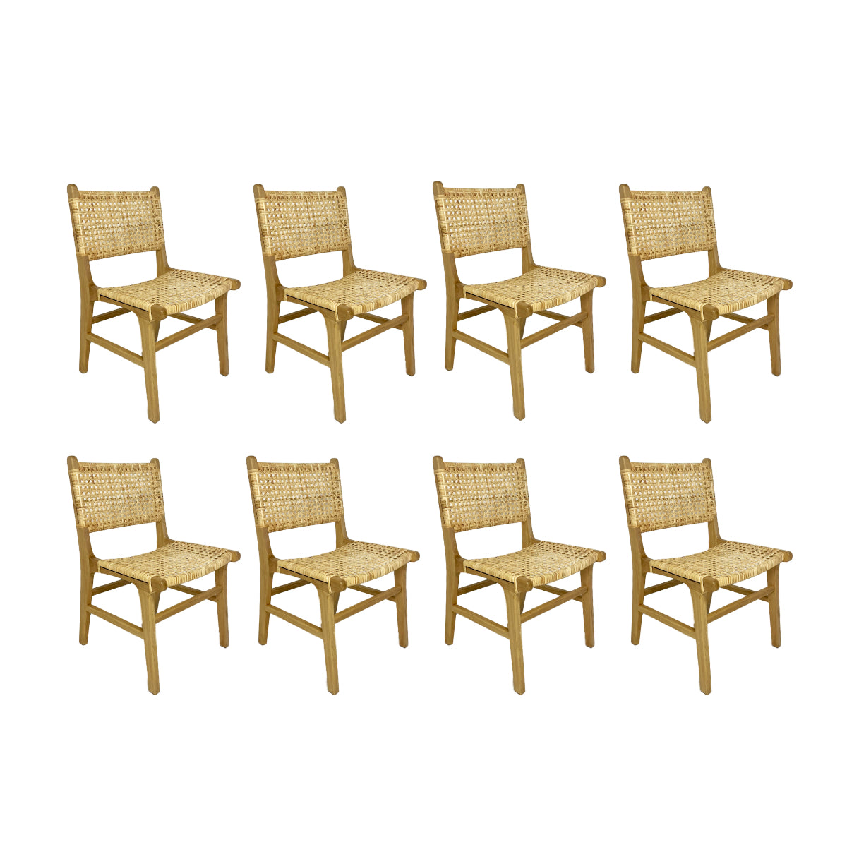 Villa Woven Teak Dining Chair - Set of 8