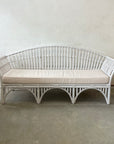 White Bangalow Split Cane 3 Seater Lounge