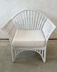 White Bangalow Split Cane Single Arm Chair