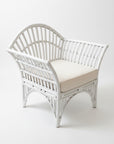 White Bangalow Split Cane Single Arm Chair