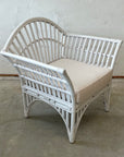 White Bangalow Split Cane Single Arm Chair