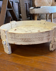 White Indian Timber Grinder Tables 70cm