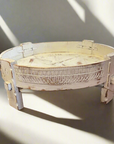 White Indian Timber Grinder Tables 70cm