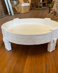White Indian Timber Grinder Tables 70cm