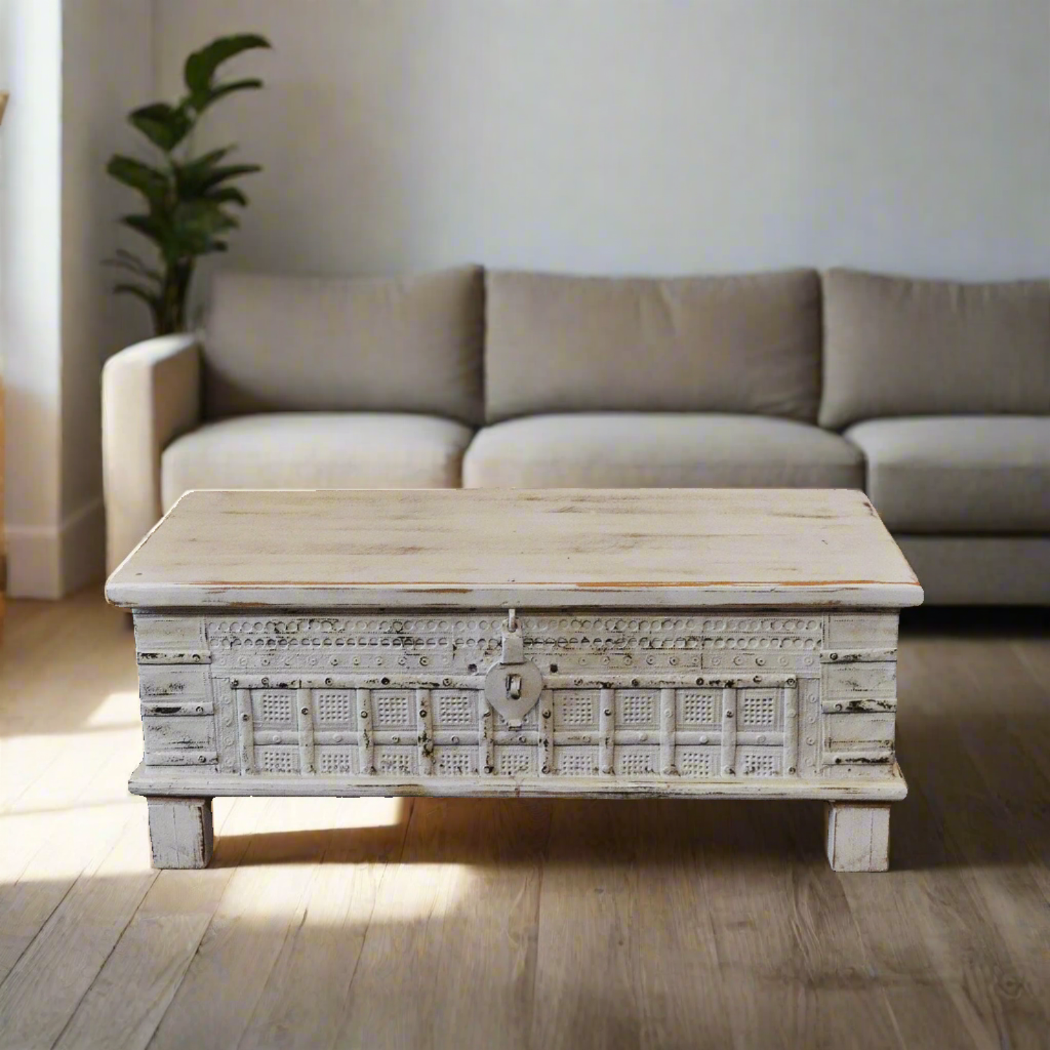 White Wash Indian Timber Dowry Chest | Made To Order