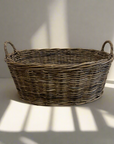 Woven Cane Laundry Basket