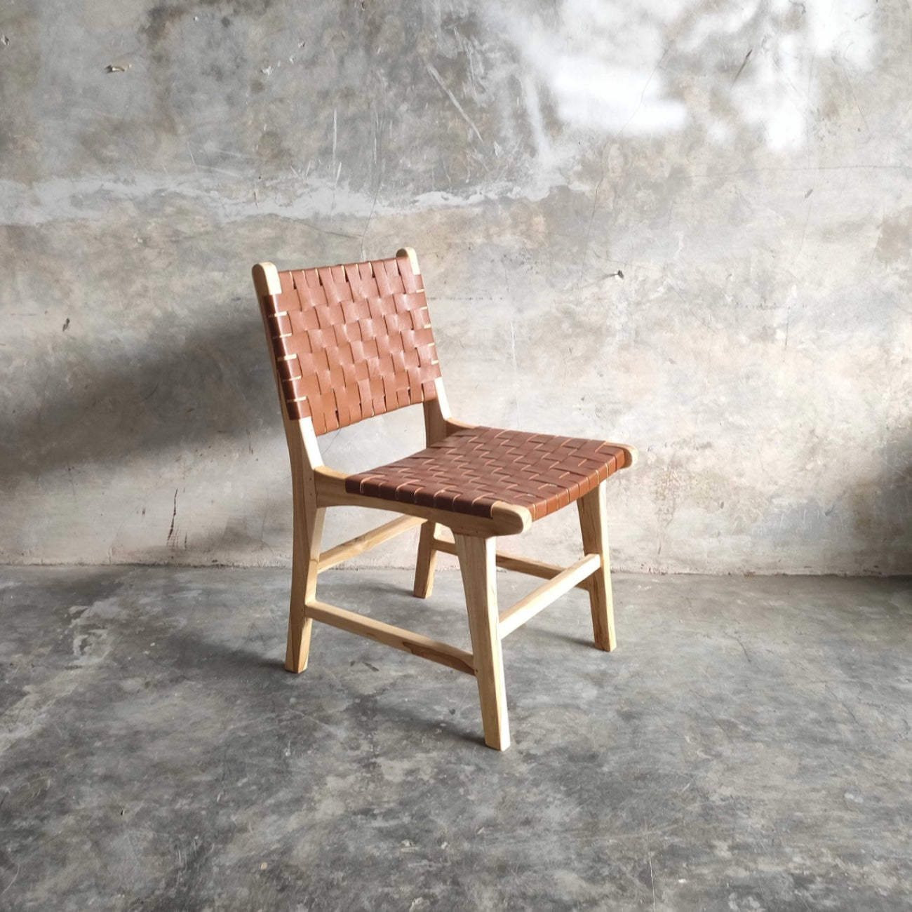 Woven Leather + Teak Dining Chair – Paradise Living Co. TEAK