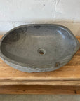 XL River Stone Basin 05 - 56 x 38 x 14cm