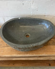 XL River Stone Basin 09 - 55 x 38 x 15cm