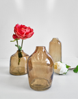Handblown Hammered Glass Bud Vases: Blush / Siena