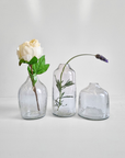 Handblown Hammered Glass Bud Vases: Blush / Siena