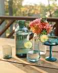 Handblown Hammered Glass Carafe: Blush