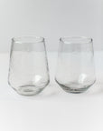 Handblown Hammered Glass Water Tumbler - Set of 2: Blush