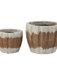 Small Ernest Ceramic Pot 22x18cm Nat/White
