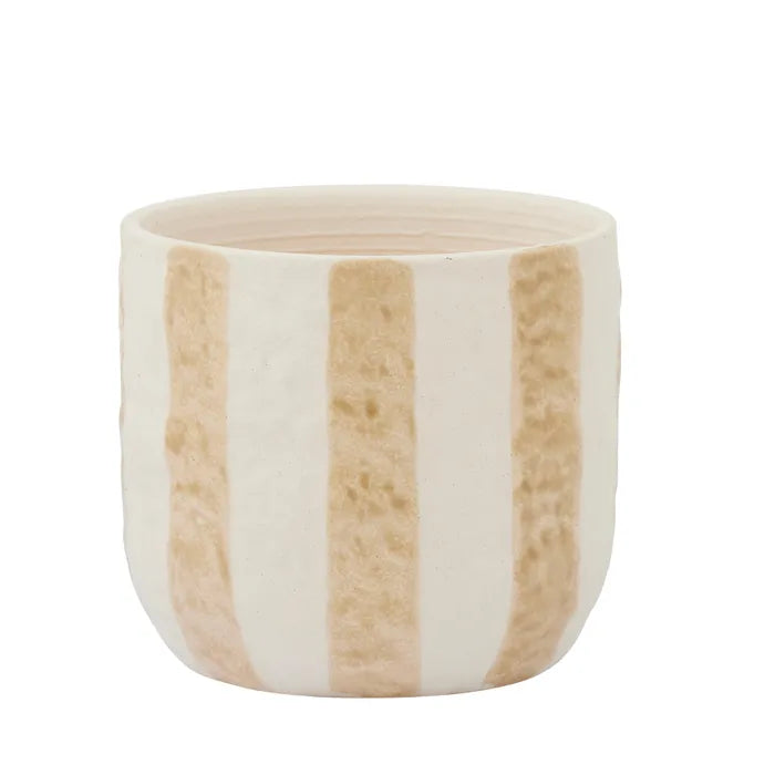 Rayas Ceramic Pot 15x13.5cm Taupe