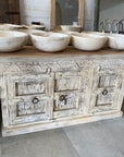 Indian White Wash Timber Sideboard 01 - 150cm Length