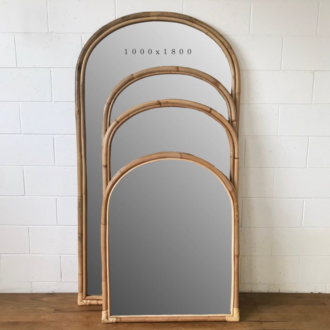 Arch Rattan Mirror 100x180cm