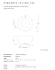Round Concrete Terrazzo Stone Bath 1200mm - Sandy White