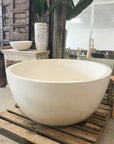 Round Concrete Terrazzo Stone Bath 1200mm - Sandy White