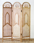 Arch Rattan 3 Panel Screen Room Divider