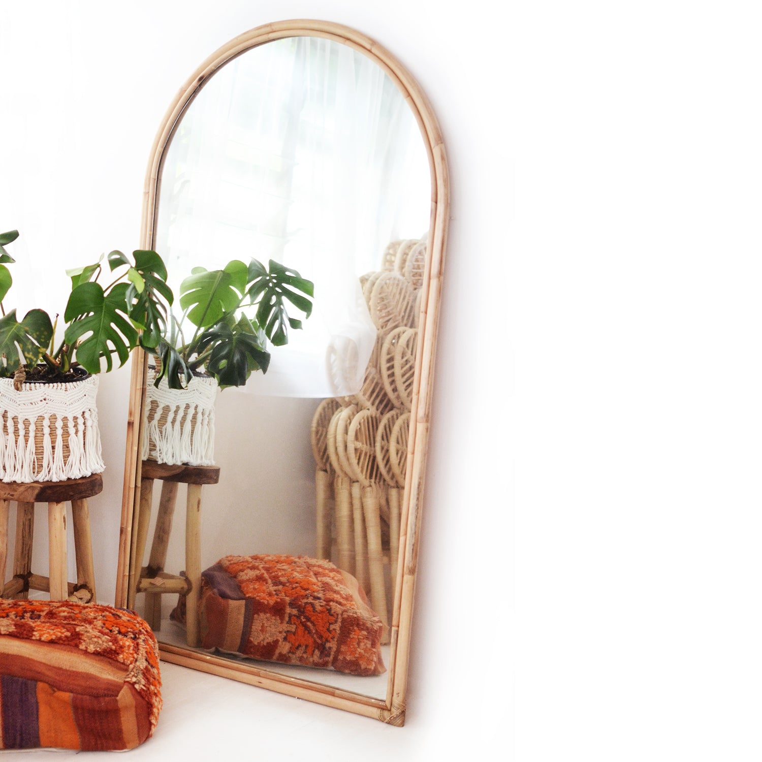 Rattan Arch Mirror