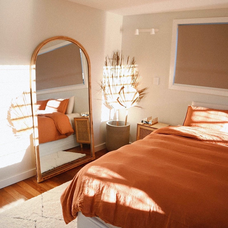 Arch Rattan Mirror 100x180cm