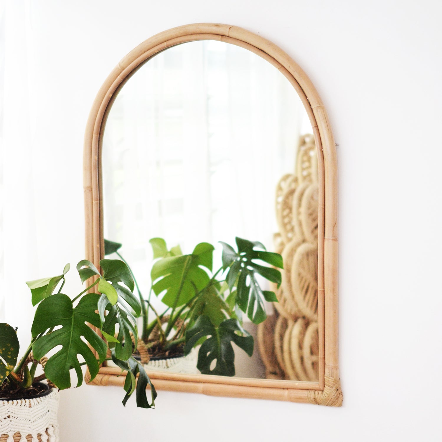 Arch Rattan Mirror 70x85cm
