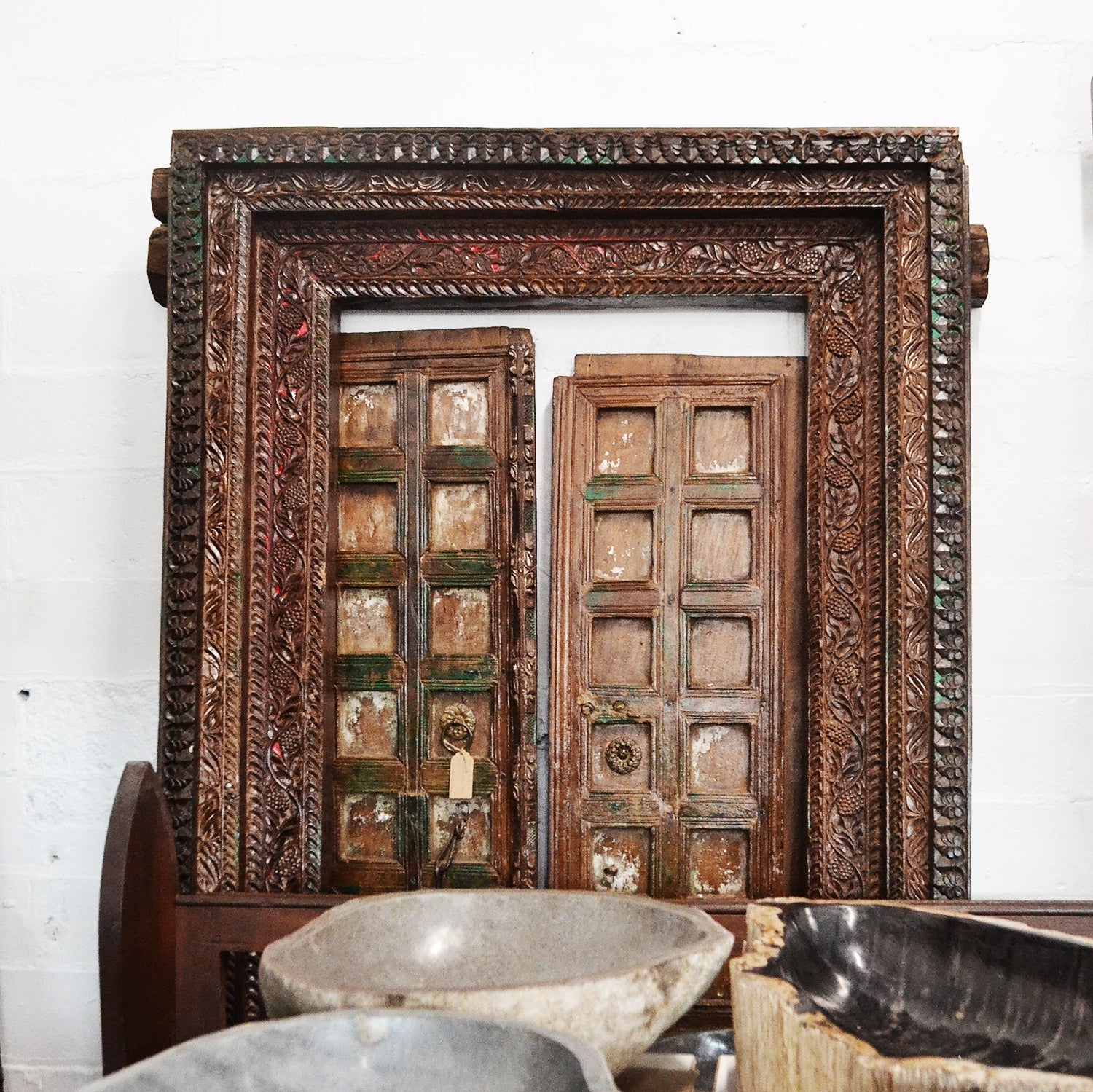 Indian Rajasthani Antique Framed Door 