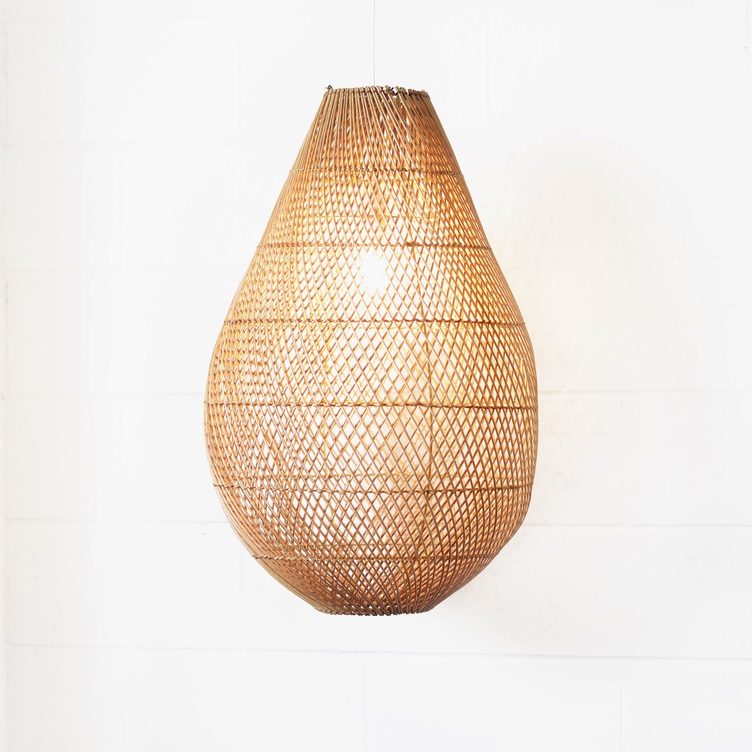 Large Beehive Rattan Pendant