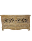 Belang White Wash Carved Teak Vanity - 150cm Length