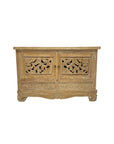 Belang White Wash Carved Teak Vanity - 120cm Length