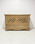Belang White Wash Carved Teak Vanity - 120cm Length