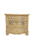 Belang White Wash Carved Teak Vanity - 90cm Length