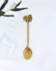 Brass Tropical Palm Dessert Spoon