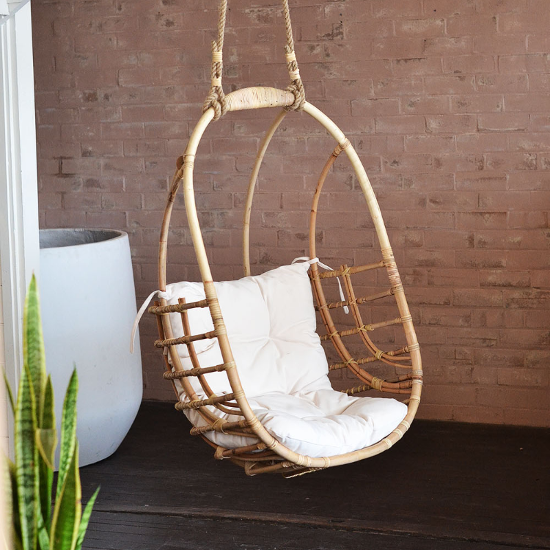 Breeze Single Cane Hanging Chair Paradise Living Co