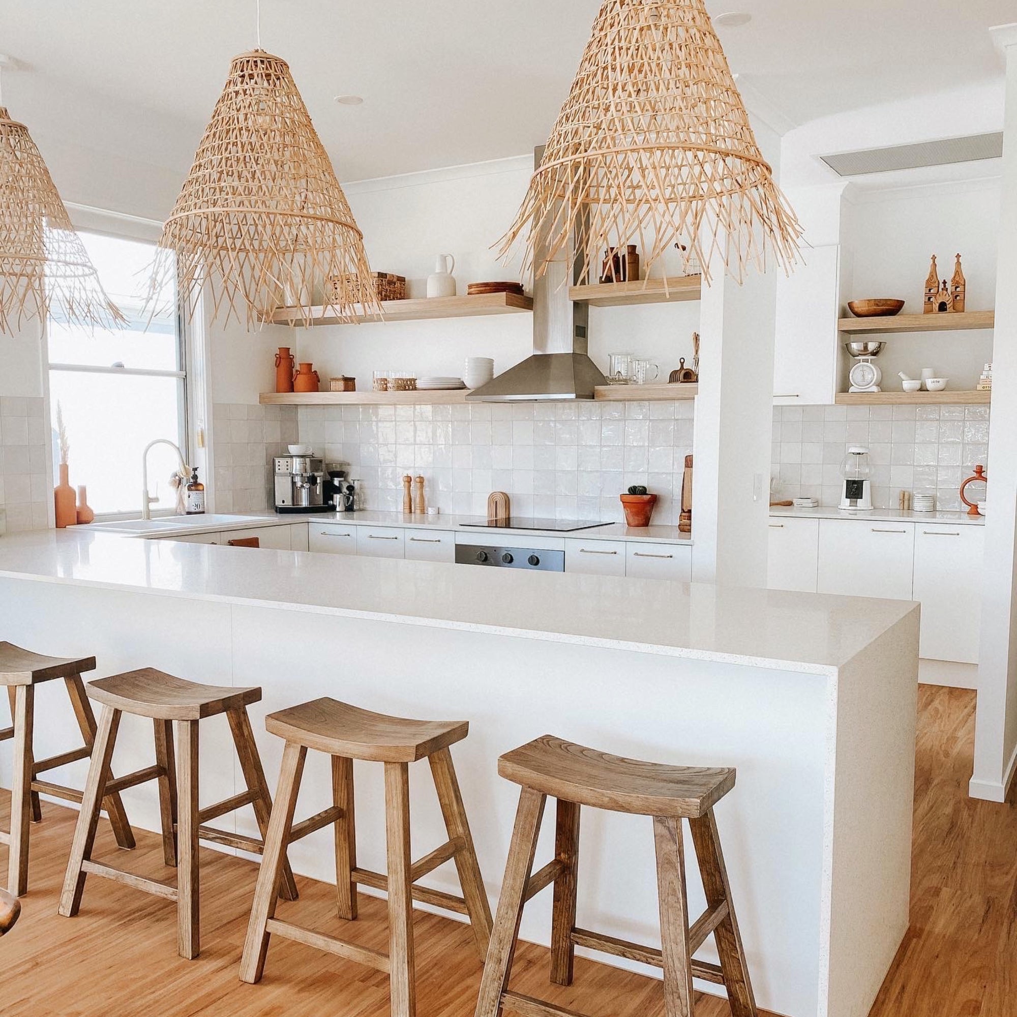 Large Cabana Woven Rattan Pendant