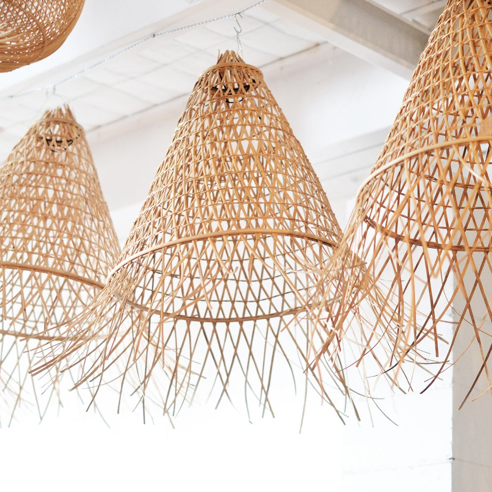 Large Cabana Woven Rattan Pendant