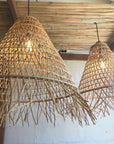 Raw Edge Cabana Rattan Pendant
