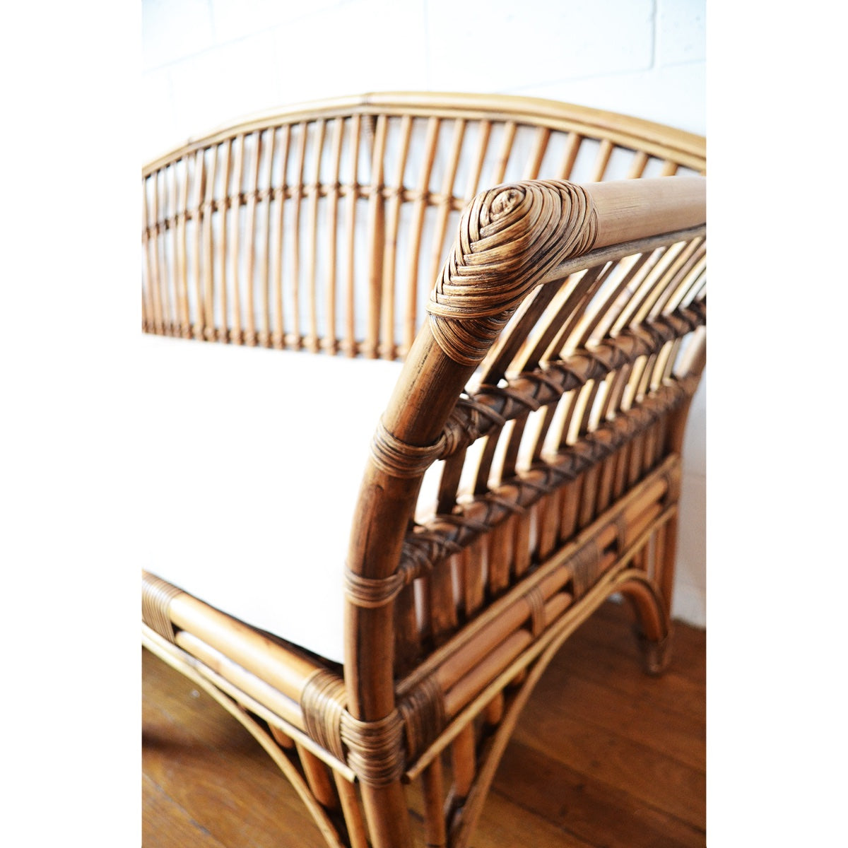 Caramel Bangalow Split Cane 3 Seater Lounge