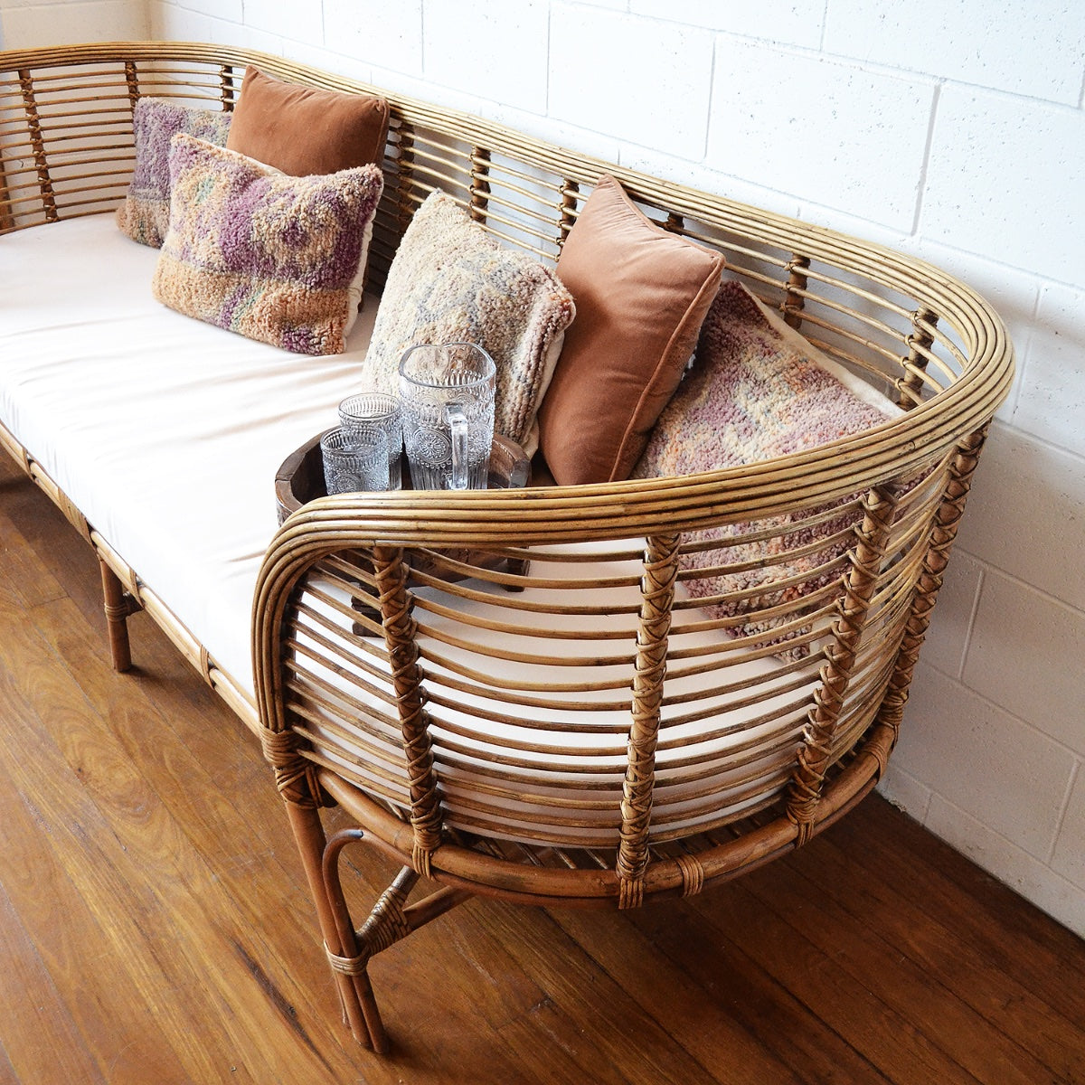 Caramel Retreat Rattan Lounger 2.5m | Made To Order