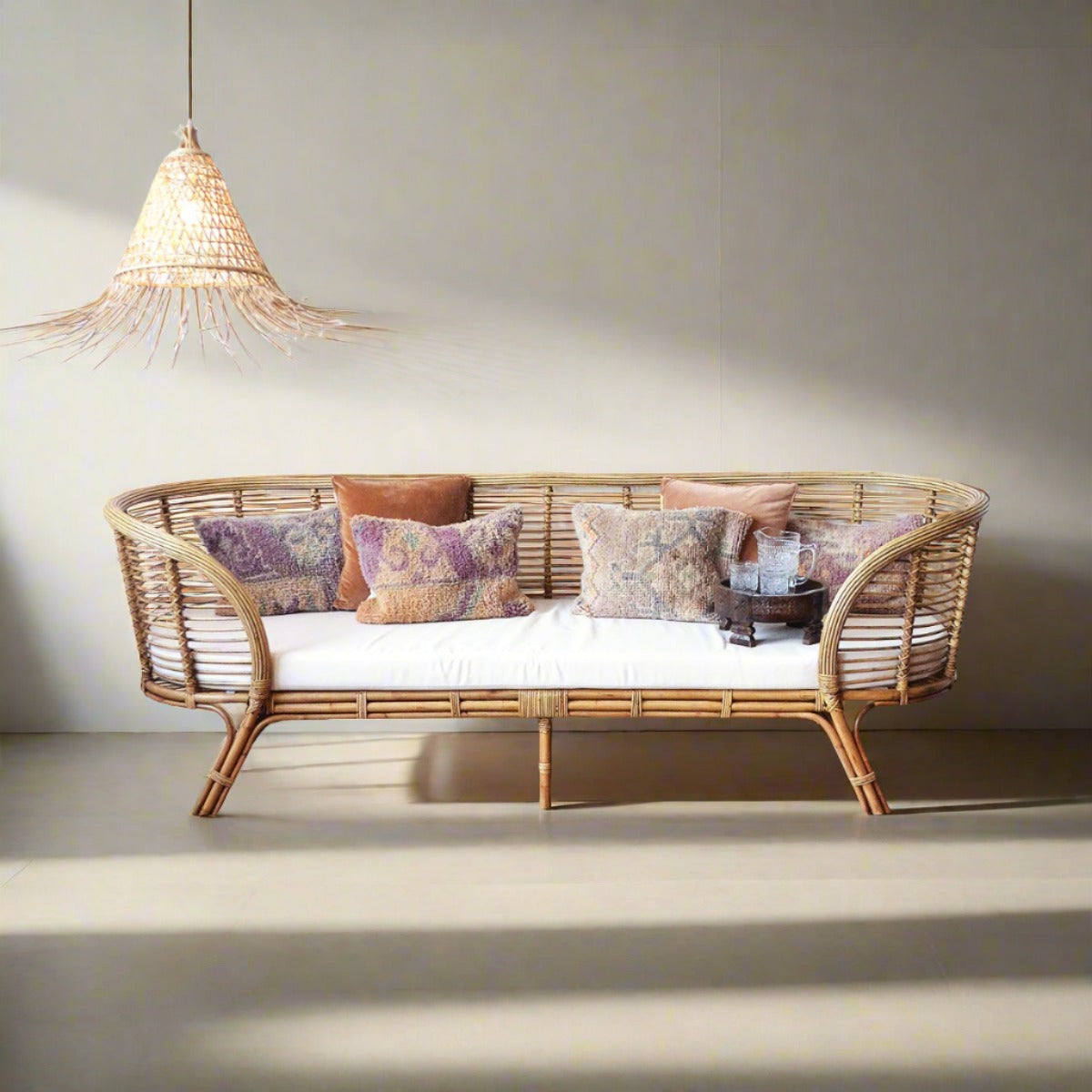 Caramel Retreat Rattan Lounger 2.5m | Made To Order