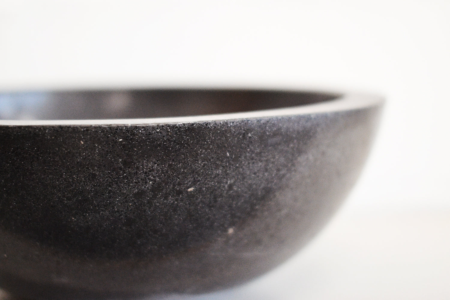 Round Concrete Terrazzo Stone Basin - Dark Grey