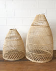 Large Cone Rattan Pendant