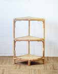 Corner Rattan Shelf - Natural