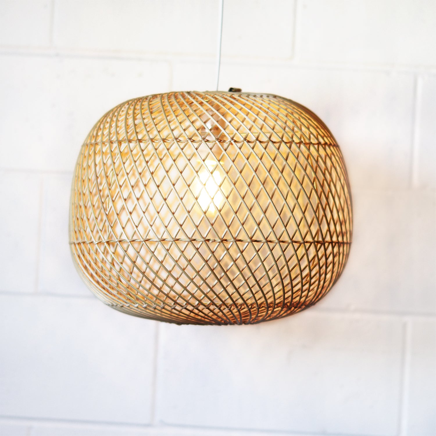 Small Round Rattan Pendant