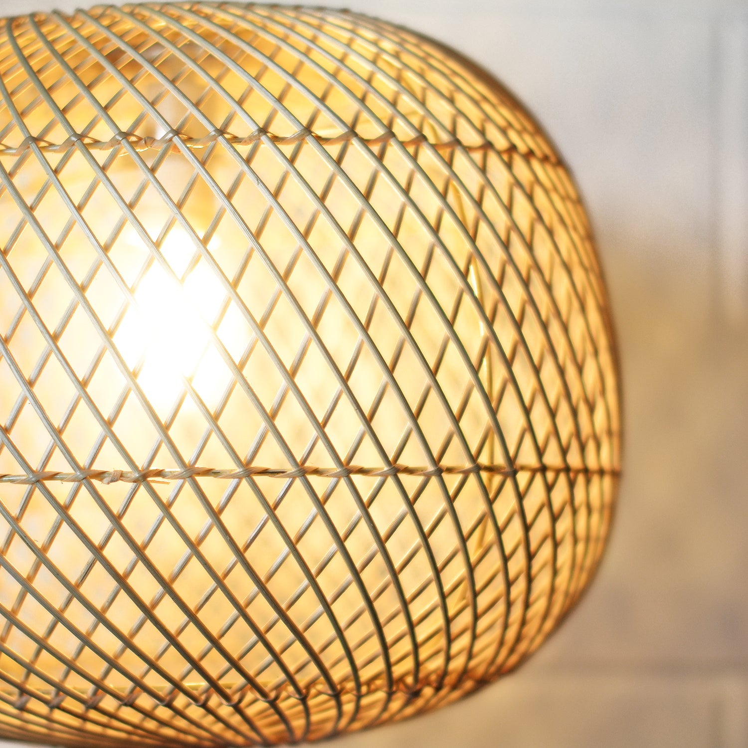 Small Round Rattan Pendant