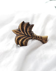 Tropical Palm Aged Brass Drawer Handle