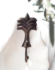Large Tropical Palm Aged Brass Wall Hooks 20cm