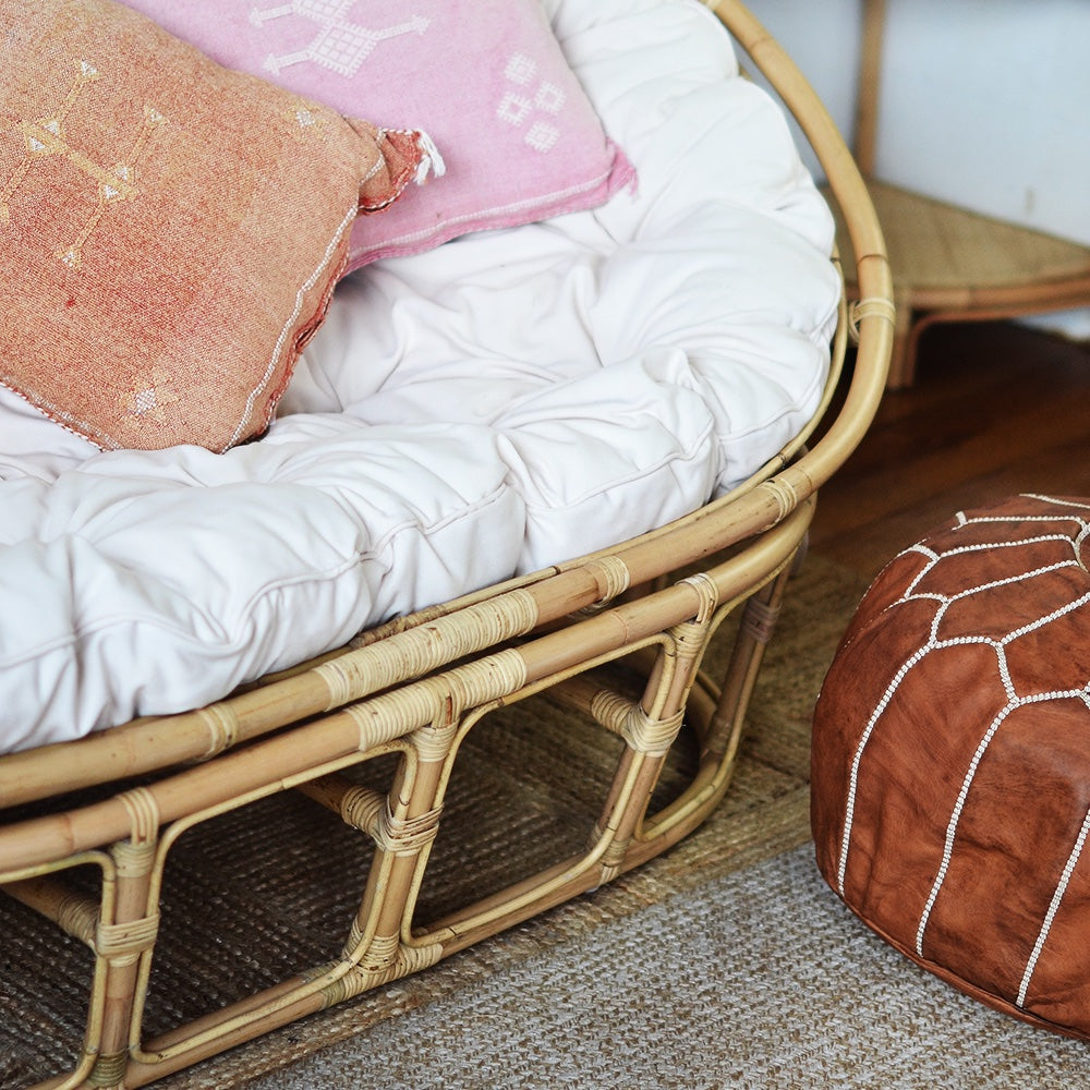 Natural Double Rattan Papasan Chair | Pre Order